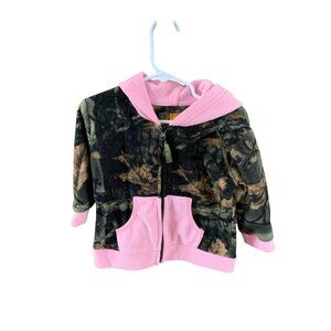 Trail Crest Girls Infant Baby Size 6 12 months Pink Camo Fleece Full Zip Jacket